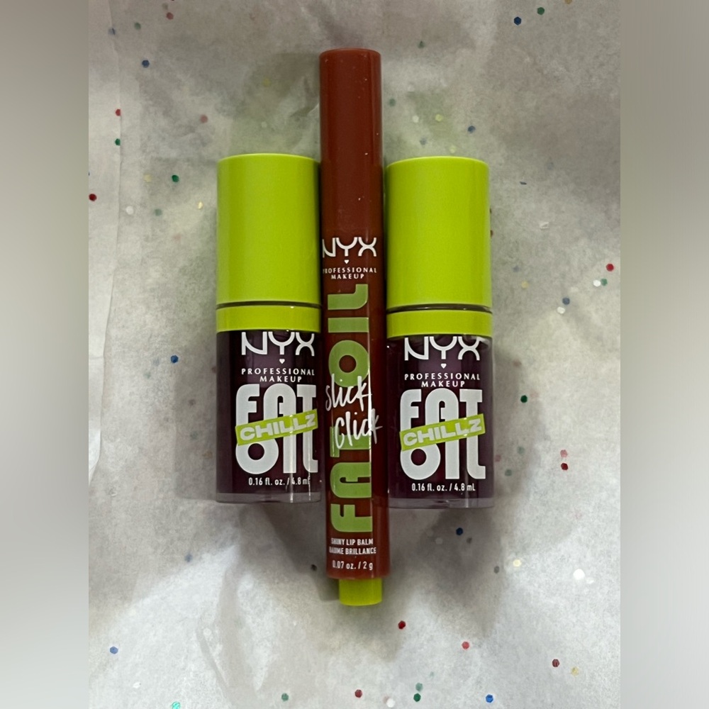 NYX Fat Oil Chillz Strawberry Slush & Slick Click Verified $32 RV New!